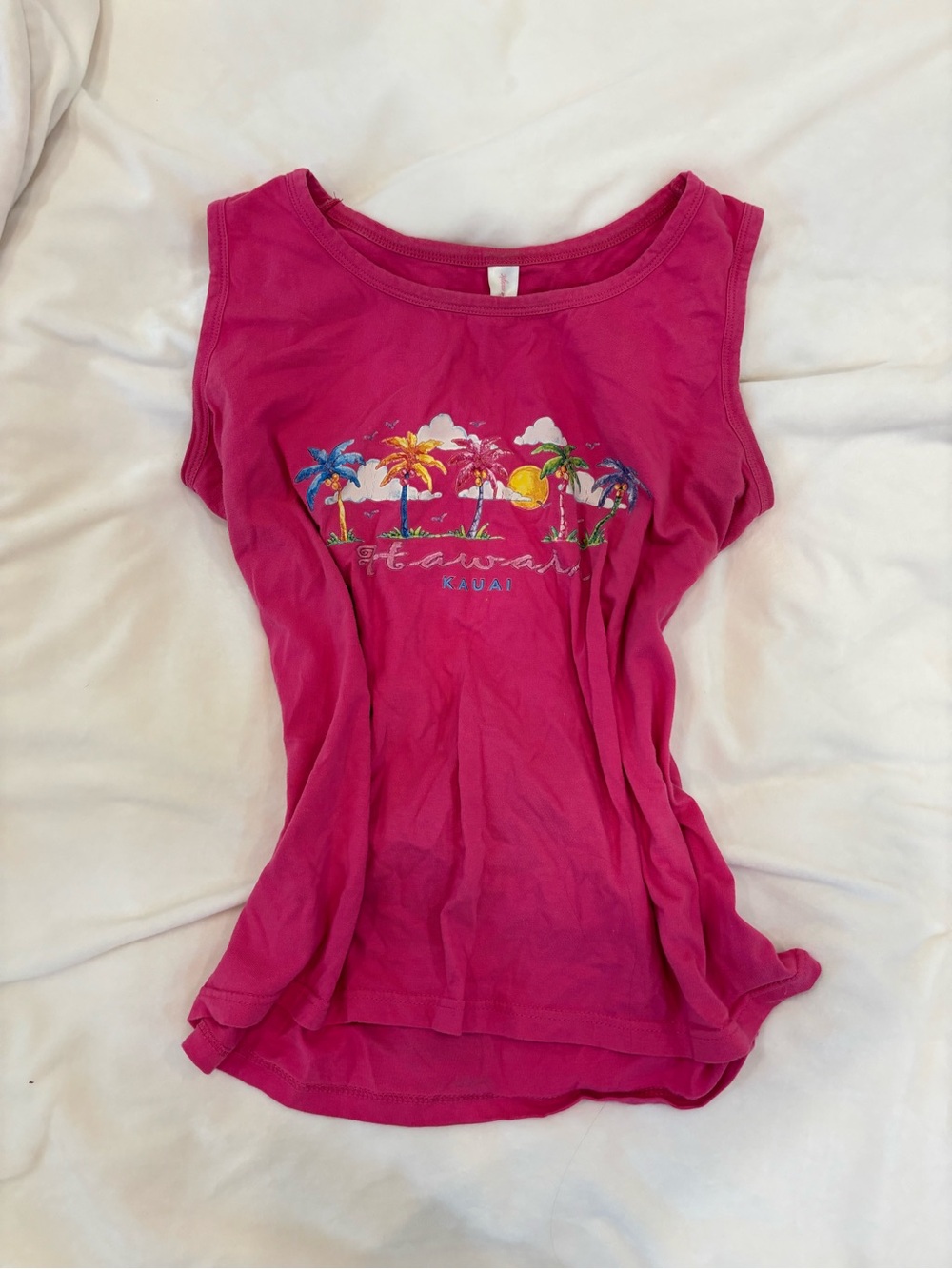 Vintage Style Hawaii Kauai Palm Tree Graphic Pink Tank Top 🚨GONE IN 6 DAYS